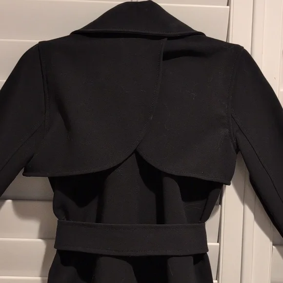 Abercrombie & Fitch Black Double-Breasted Trench Coat with Belt - Picture 4 of 7